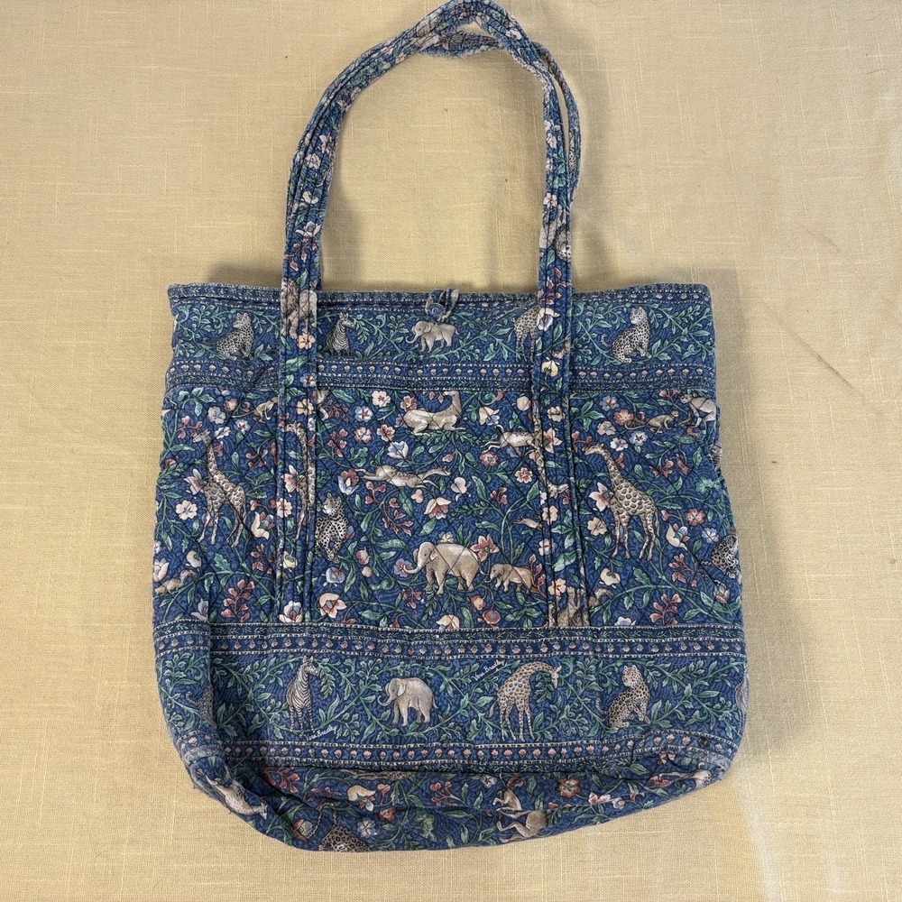 Vtg Vera Bradley Animal Kingdom Safari Quilted Purse Shoulder Bag Retired Toggle
